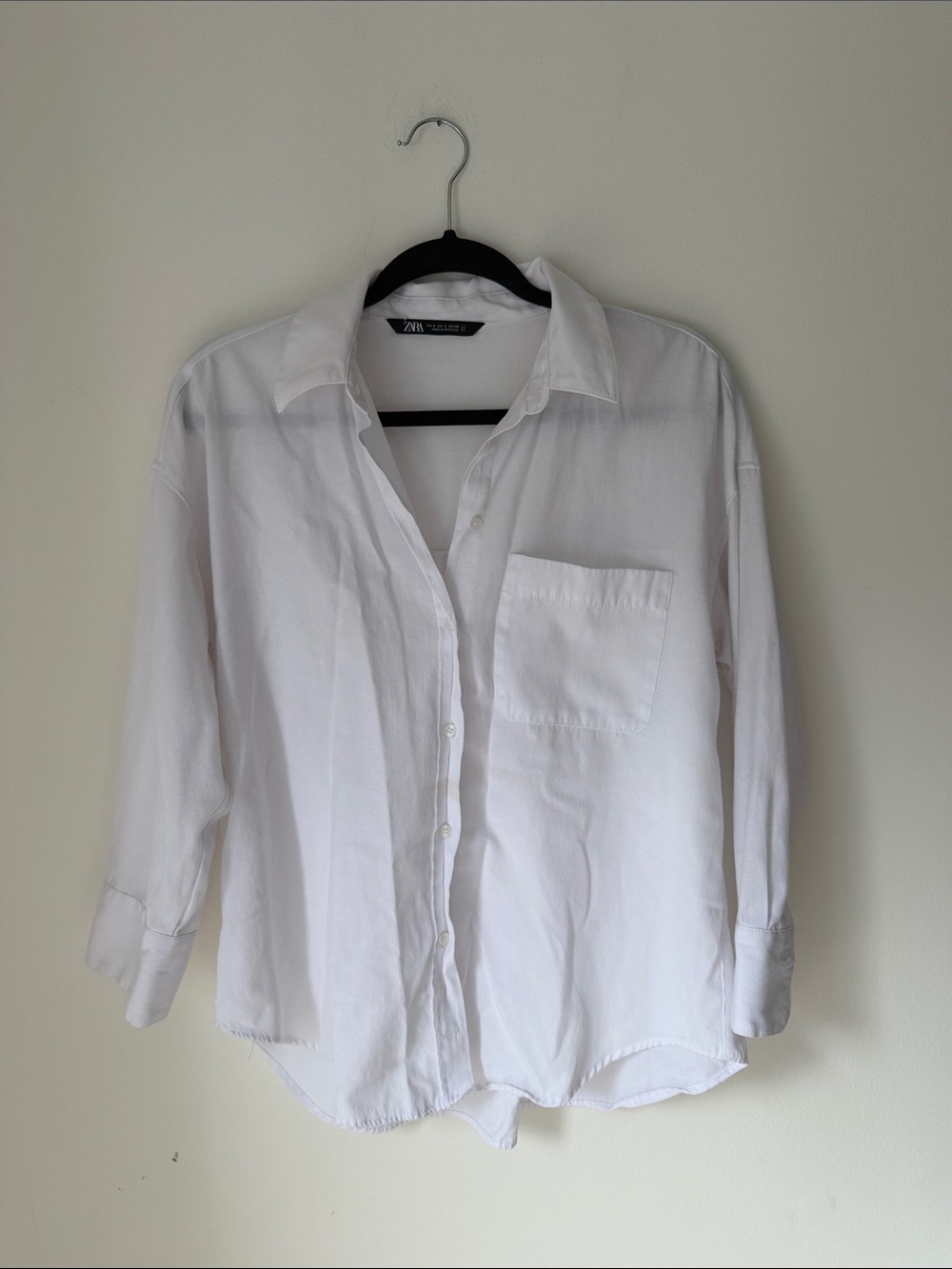 Zara Crisp White Relaxed Shirt